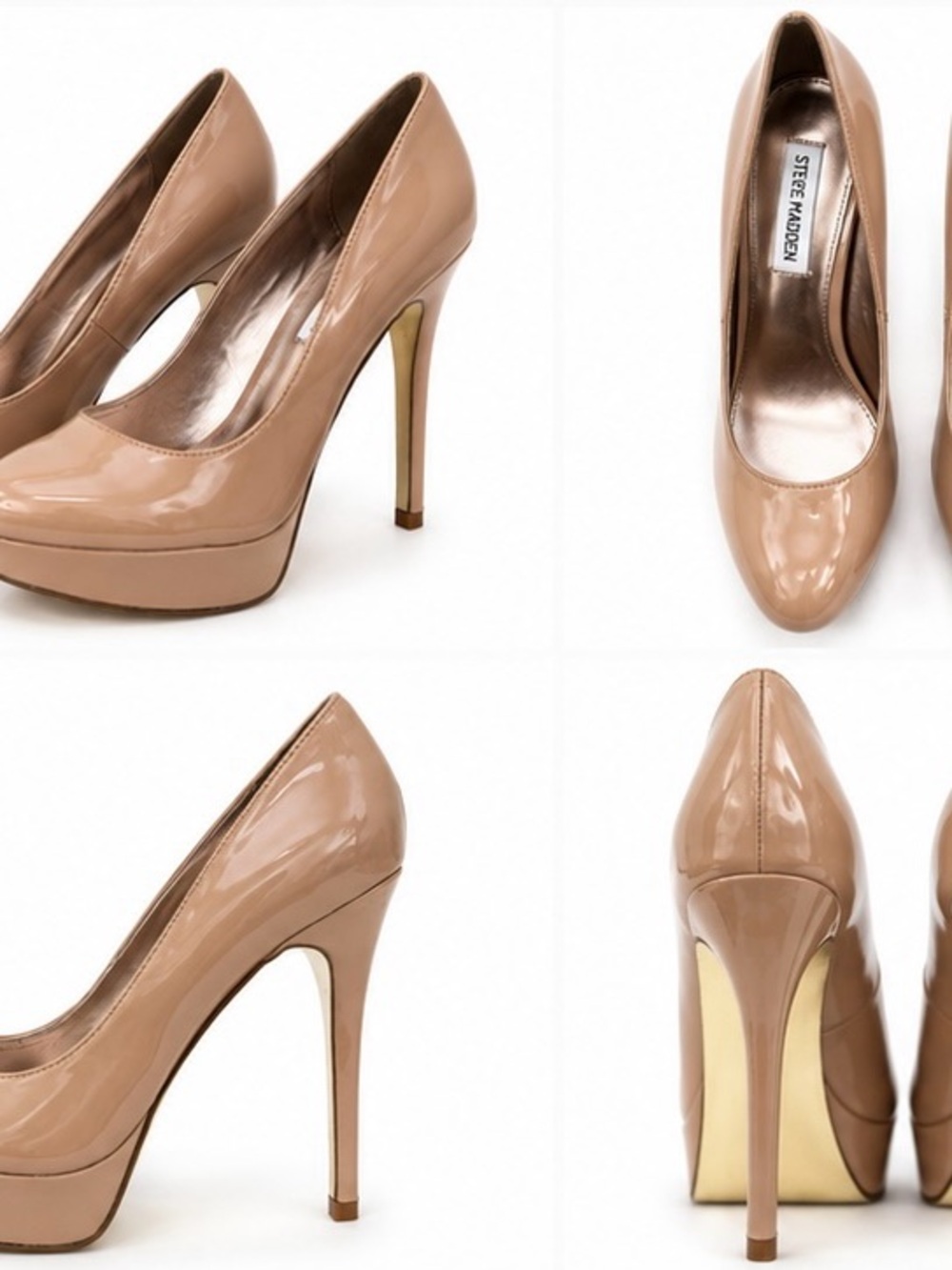 Steve Madden Saint Nude Patent Platform Pumps - Size 7.5 - Like New - Picture 3 of 16